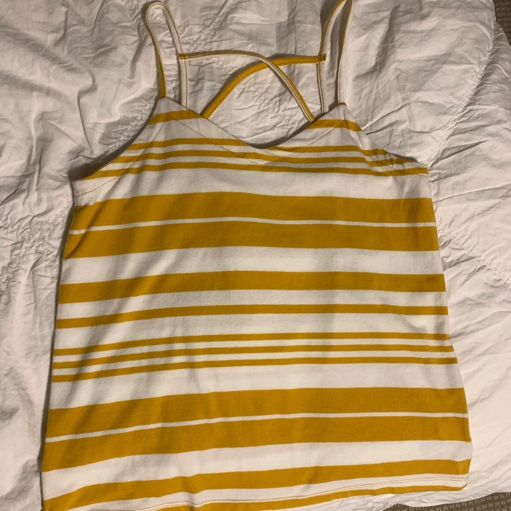 Yellow and white striped top